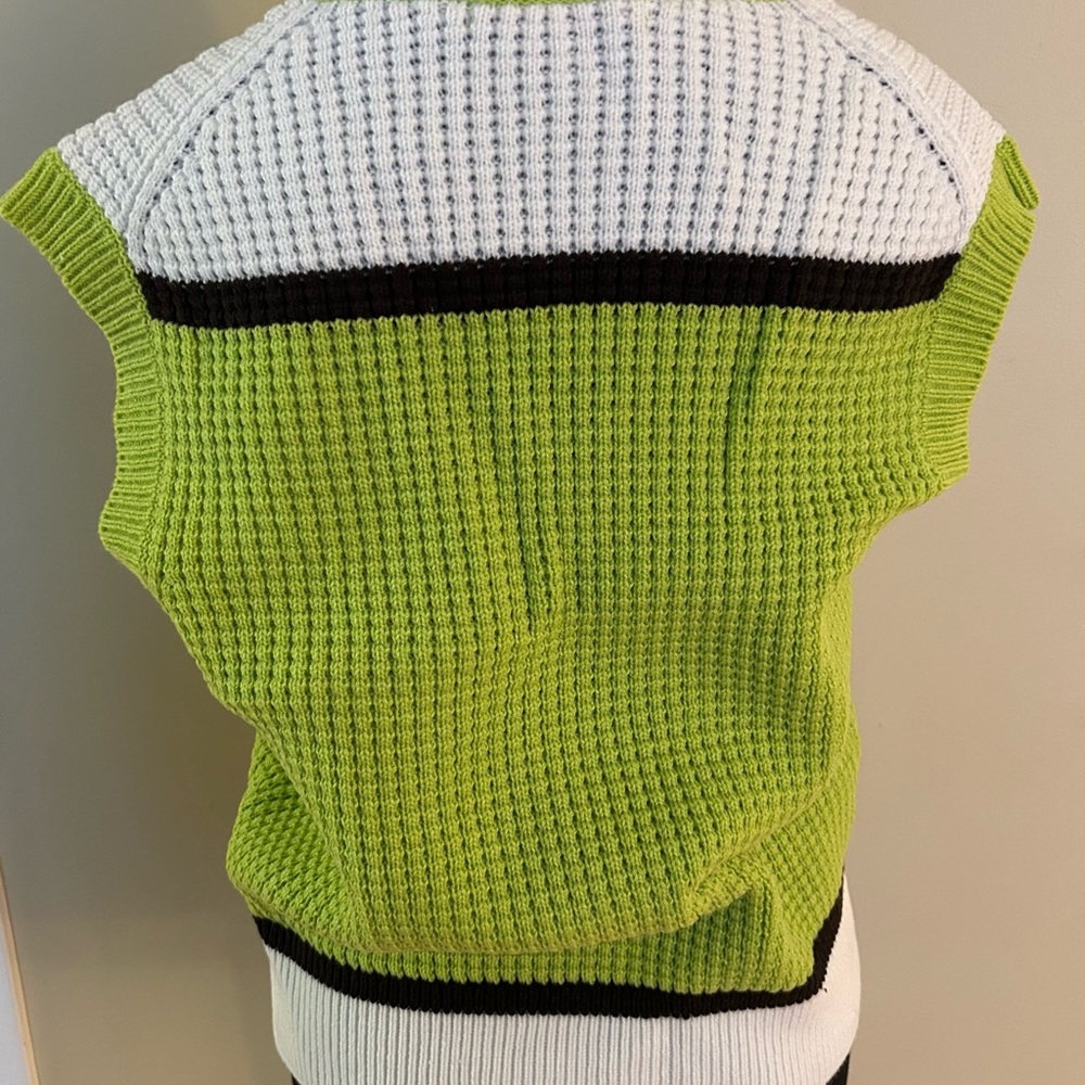 Marni Uniqlo Lime Green and White Knit Vest - Picture 2 of 2